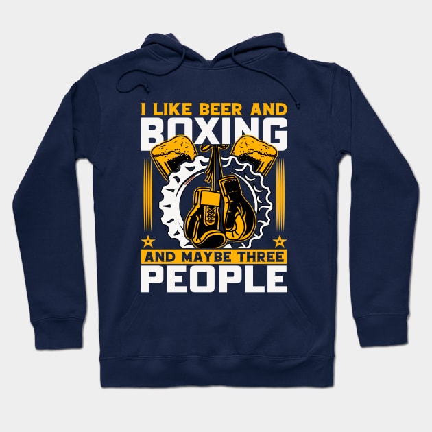 I Like Beer and Boxing Hoodie by Lebihanto